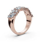 The Callista Band: 1.19 CTW Asymmetrical Oval & Round Lab-Grown Diamond Cluster Ring in 14K Rose Gold Ring
