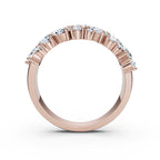 The Callista Band: 1.19 CTW Asymmetrical Oval & Round Lab-Grown Diamond Cluster Ring in 14K Rose Gold Ring