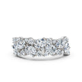 The Callista Band: 1.19 CTW Asymmetrical Oval & Round Lab-Grown Diamond Cluster Ring in 18K White Gold