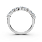 The Callista Band: 1.19 CTW Asymmetrical Oval & Round Lab-Grown Diamond Cluster Ring in 18K White Gold
