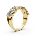 The Callista Band: 1.19 CTW Asymmetrical Oval & Round Lab-Grown Diamond Cluster Ring in 14K Yellow Gold