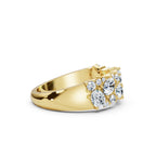 The Callista Band: 1.19 CTW Asymmetrical Oval & Round Lab-Grown Diamond Cluster Ring in 14K Yellow Gold