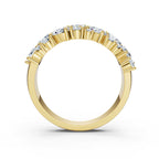 The Callista Band: 1.19 CTW Asymmetrical Oval & Round Lab-Grown Diamond Cluster Ring in 14K Yellow Gold