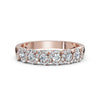 The Serpentine Symphony: 0.76 CTW Entwined Multi-Halo Diamond Band in 14K Rose Gold Ring