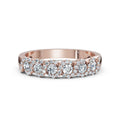0.76 CTW Entwined Multi-Halo Diamond Band in 18K Rose Gold Ring