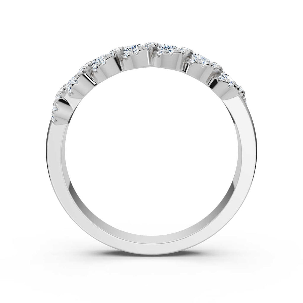 0.76 CTW Entwined Multi-Halo Diamond Band in 14K White Gold Ring