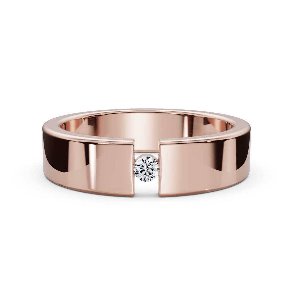 The Apex: 4.2mm Tension-Set Floating Diamond Band in 14K Rose Gold Ring