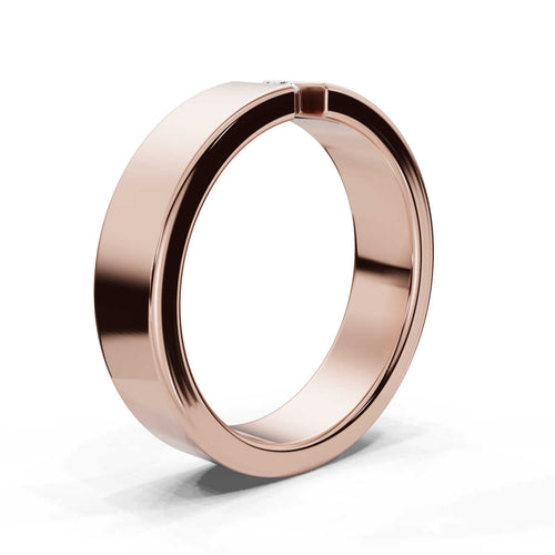 The Apex: 4.2mm Tension-Set Floating Diamond Band in 18K Rose Gold