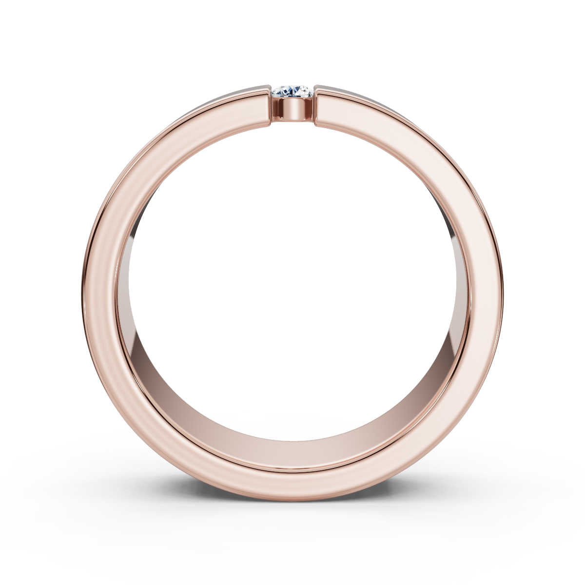 The Apex: 4.2mm Tension-Set Floating Diamond Band in 14K Rose Gold Ring