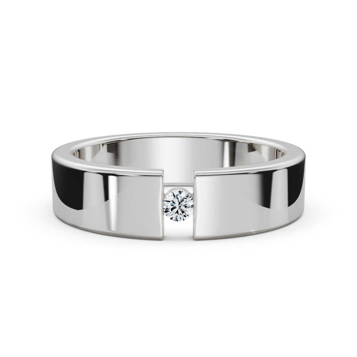 The Apex: 4.2mm Tension-Set Floating Diamond Band in 18K White Gold Ring