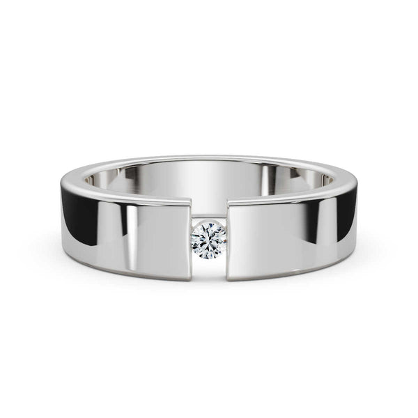 The Apex: 4.2mm Tension-Set Floating Diamond Band in 14K White Gold Ring