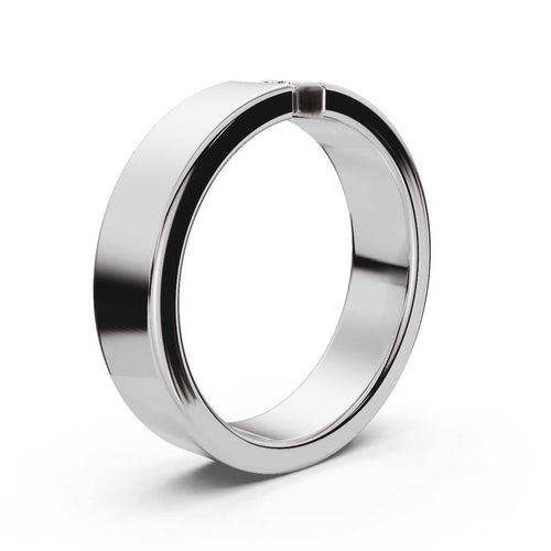 The Apex: 4.2mm Tension-Set Floating Diamond Band in 18K White Gold Ring
