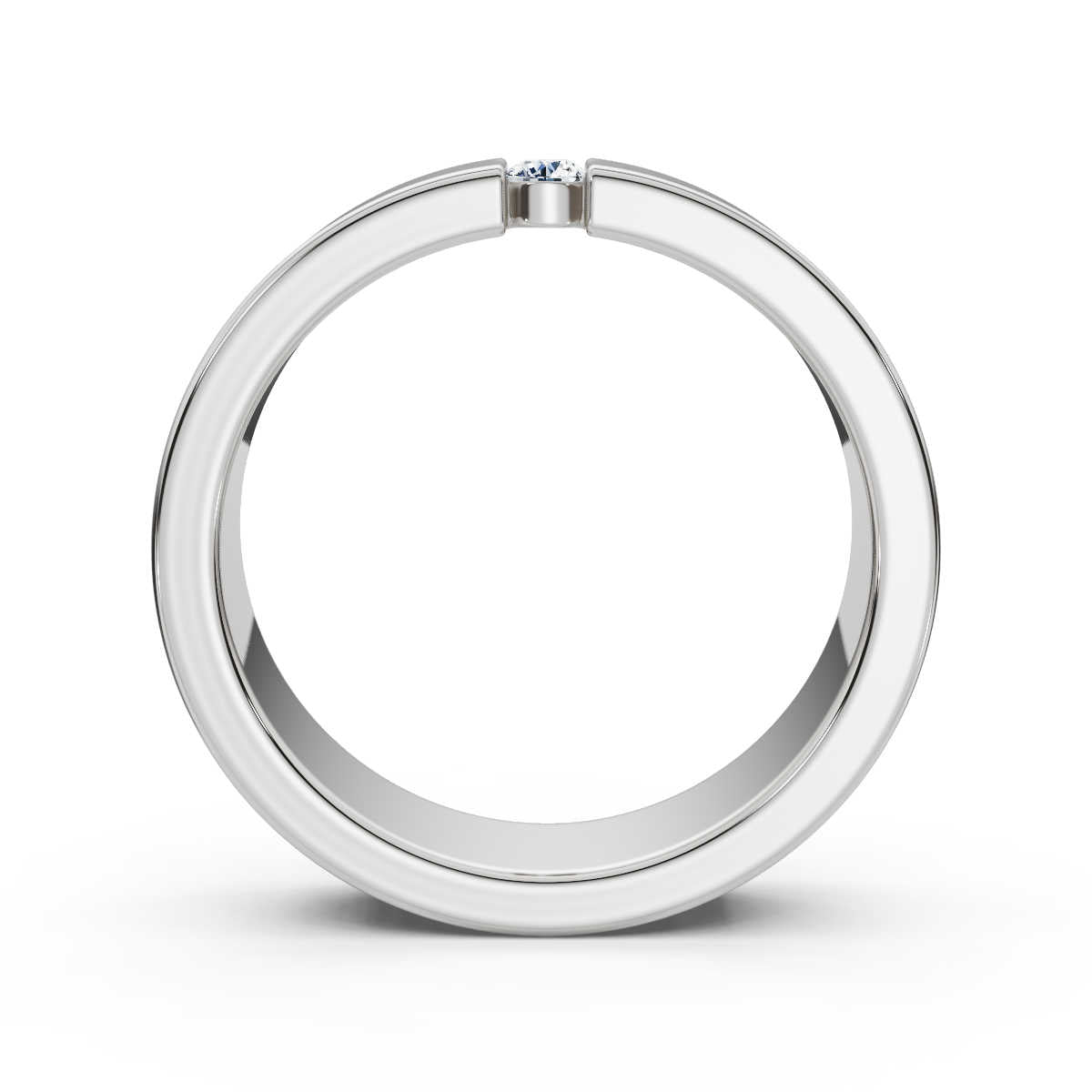 The Apex: 4.2mm Tension-Set Floating Diamond Band in 14K White Gold Ring