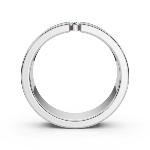 The Apex: 4.2mm Tension-Set Floating Diamond Band in 14K White Gold Ring