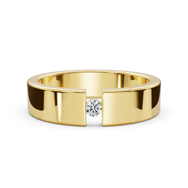 The Apex: 4.2mm Tension-Set Floating Diamond Band in 14K Yellow Gold Ring