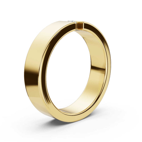 The Apex: 4.2mm Tension-Set Floating Diamond Band in 18K Yellow Gold Ring
