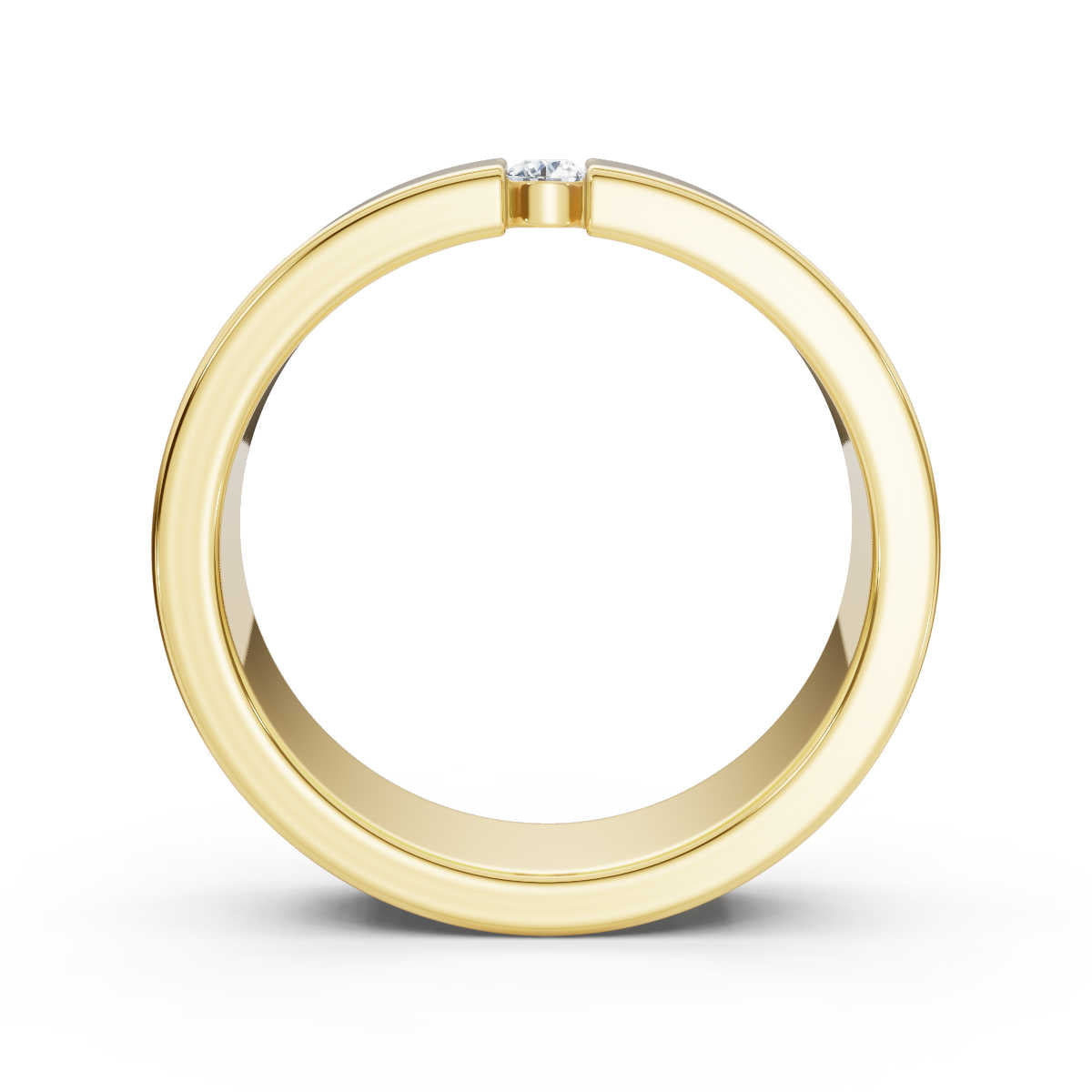 The Apex: 4.2mm Tension-Set Floating Diamond Band in 14K Yellow Gold Ring