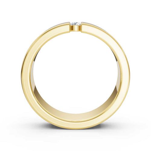 The Apex: 4.2mm Tension-Set Floating Diamond Band in 14K Yellow Gold Ring