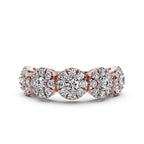 The Stella Band: 0.98 CTW Round Brilliant Lab-Grown Diamond Five-Cluster Ring in 14K Rose Gold Ring