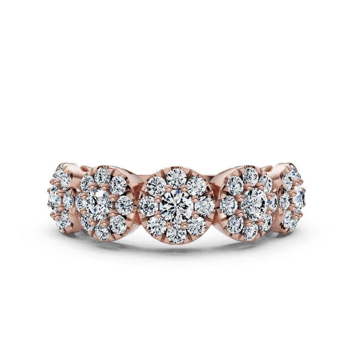 The Stella Band: 0.98 CTW Round Brilliant Lab-Grown Diamond Five-Cluster Ring in 14K Rose Gold Ring