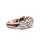 The Stella Band: 0.98 CTW Round Brilliant Lab-Grown Diamond Five-Cluster Ring in 14K Rose Gold Ring