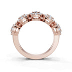 The Stella Band: 0.98 CTW Round Brilliant Lab-Grown Diamond Five-Cluster Ring in 14K Rose Gold Ring