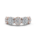 The Stella Band: 0.98 CTW Round Brilliant Lab-Grown Diamond Five-Cluster Ring in 14K Two-Tone Rose & White Gold