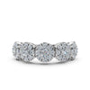 The Stella Band: 0.98 CTW Round Brilliant Lab-Grown Diamond Five-Cluster Ring in 14K White Gold
