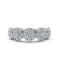 14K-18K White Gold 0.98 CTW Round Brilliant Lab-Grown Diamond 5-Cluster Anniversary Band Ring