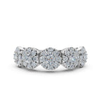 14K-18K White Gold 0.98 CTW Round Brilliant Lab-Grown Diamond 5-Cluster Anniversary Band Ring