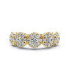 The Stella Band: 0.98 CTW Round Brilliant Lab-Grown Diamond Five-Cluster Ring in 14K Yellow Gold