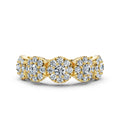 The Stella Band: 0.98 CTW Round Brilliant Lab-Grown Diamond Five-Cluster Ring in 14K-18K Yellow Gold