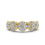 The Stella Band: 0.98 CTW Round Brilliant Lab-Grown Diamond Five-Cluster Ring in 14K-18K Yellow Gold