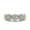 The Stella Band: 0.98 CTW Round Brilliant Lab-Grown Diamond Five-Cluster Ring in 14K Two-Tone Gold