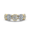 The Stella Band: 0.98 CTW Round Brilliant Lab-Grown Diamond Five-Cluster Ring in 14K Two-Tone Gold