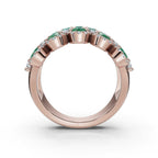 2.84 CTW Fancy Vivid Green and White Diamond Statement Band in 14K Rose Gold Ring