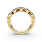 The Empress Mosaic: 2.84 CTW Fancy Vivid Green and White Diamond Statement Band in 18K Yellow Gold Ring