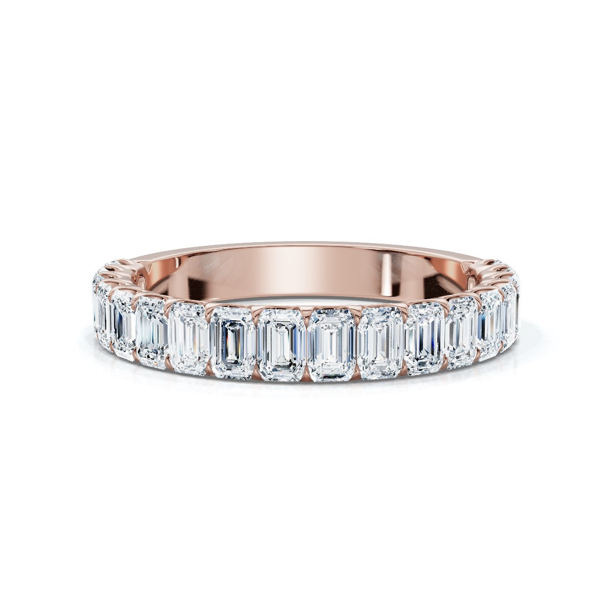 The Louvre: 1.62 CTW Emerald-Cut Diamond Scallop Eternity Band 14K-18K Gold/Platinum Bracelet