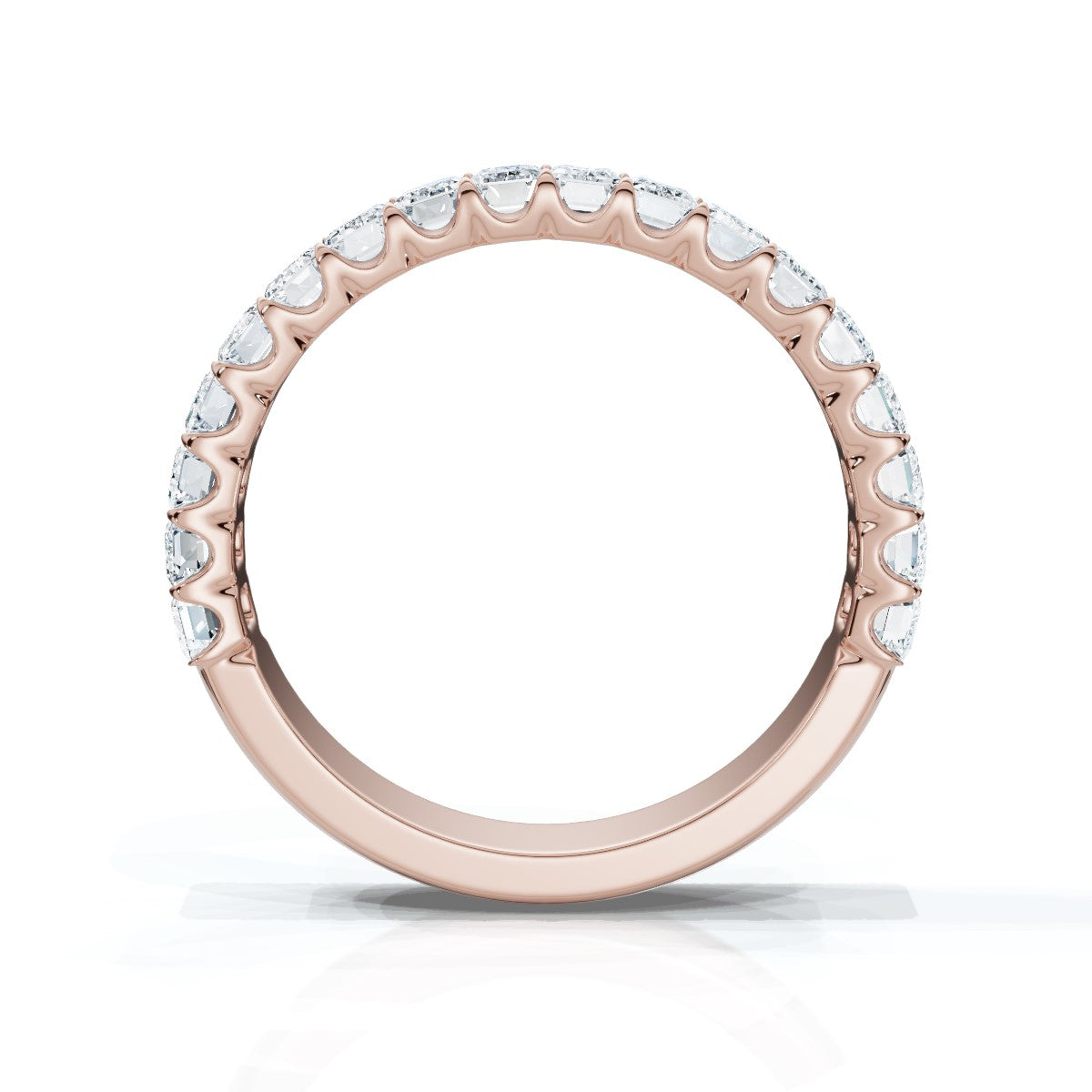 The Louvre: 1.62 CTW Emerald-Cut Diamond Scallop Eternity Band 14K-18K Gold/Platinum Bracelet