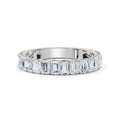 The Louvre: 1.62 CTW Emerald-Cut Diamond Scallop Eternity Band 14K-18K Gold/Platinum Bracelet