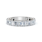 The Louvre: 1.62 CTW Emerald-Cut Diamond Scallop Eternity Band 14K-18K Gold/Platinum Bracelet
