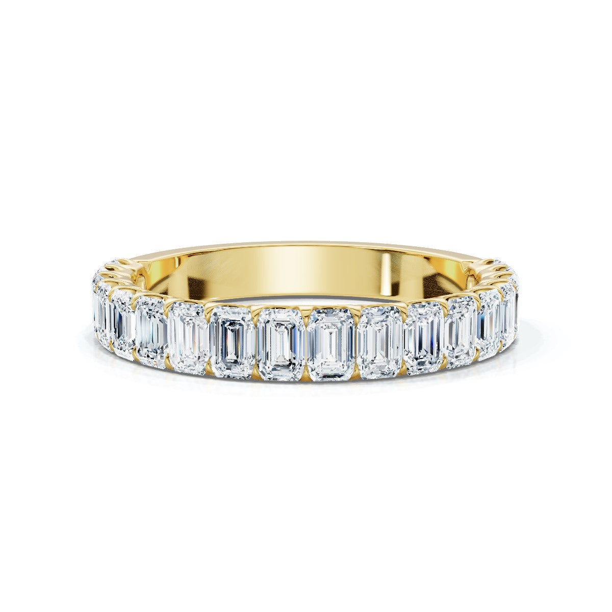 The Louvre: 1.62 CTW Emerald-Cut Diamond Scallop Eternity Band 14K-18K Gold/Platinum Bracelet