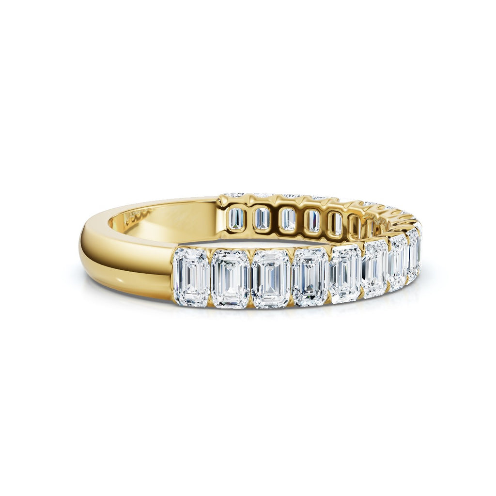 The Louvre: 1.62 CTW Emerald-Cut Diamond Scallop Eternity Band 14K-18K Gold/Platinum Bracelet