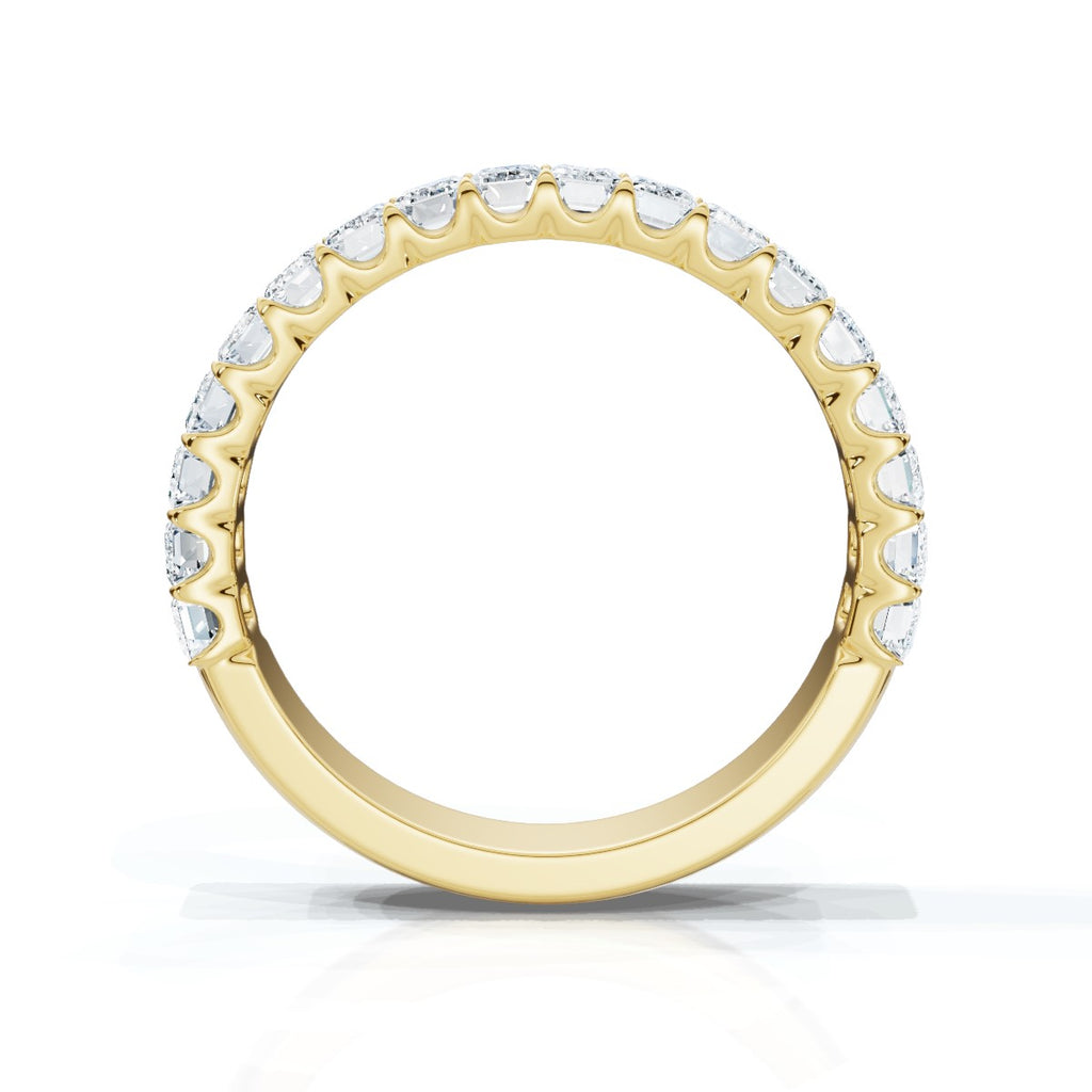The Louvre: 1.62 CTW Emerald-Cut Diamond Scallop Eternity Band 14K-18K Gold/Platinum Bracelet