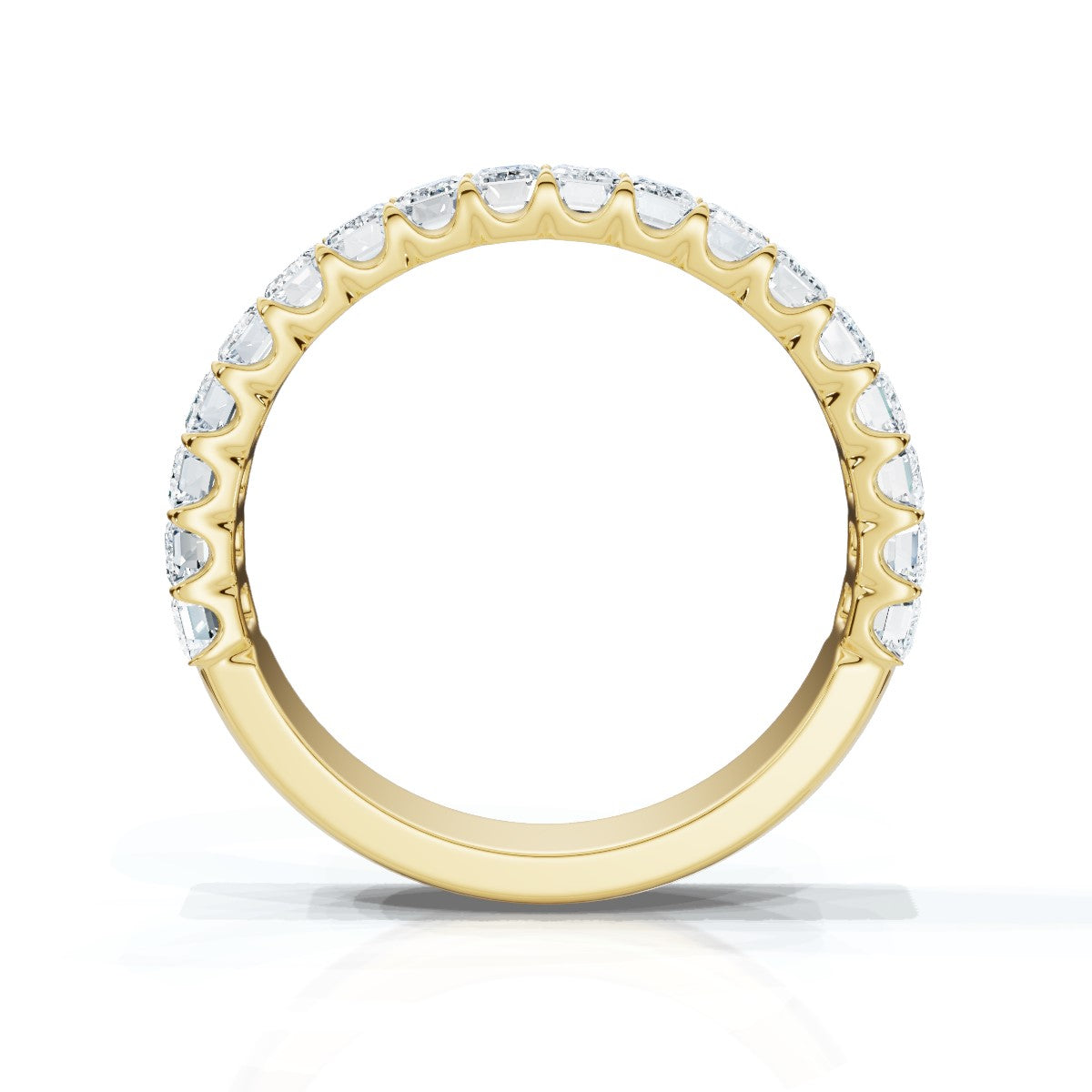 The Louvre: 1.62 CTW Emerald-Cut Diamond Scallop Eternity Band 14K-18K Gold/Platinum Bracelet