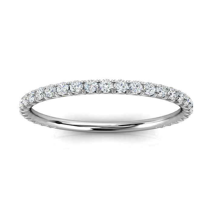 The Whisper: 1.2mm Micro-Pavé Lab-Grown Diamond Eternity Band in 18K White Gold Ring