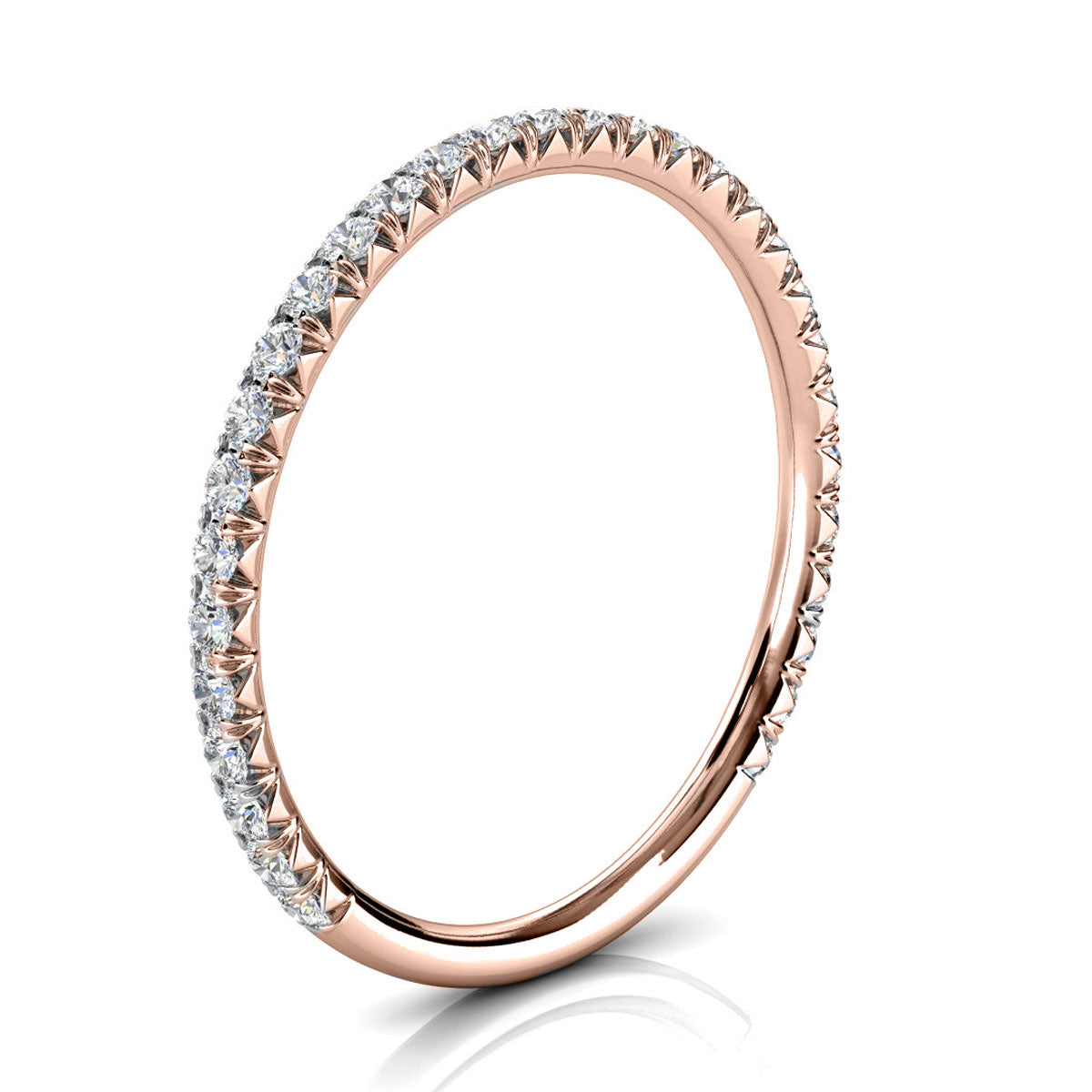 1.2mm Micro-Pavé Lab-Grown Diamond Eternity Band in 14K Rose Gold Ring