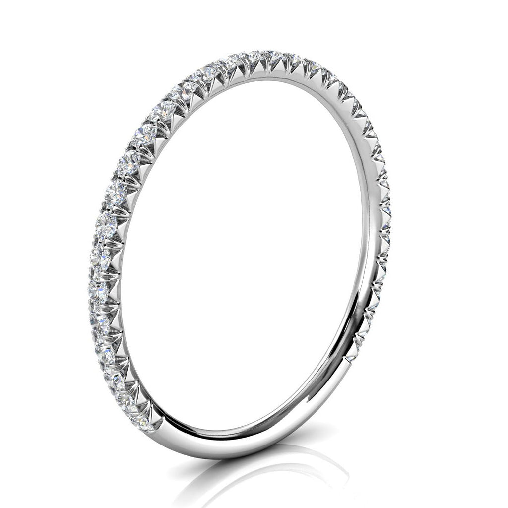 The Whisper: 1.2mm Micro-Pavé Lab-Grown Diamond Eternity Band in 14K White Gold Ring