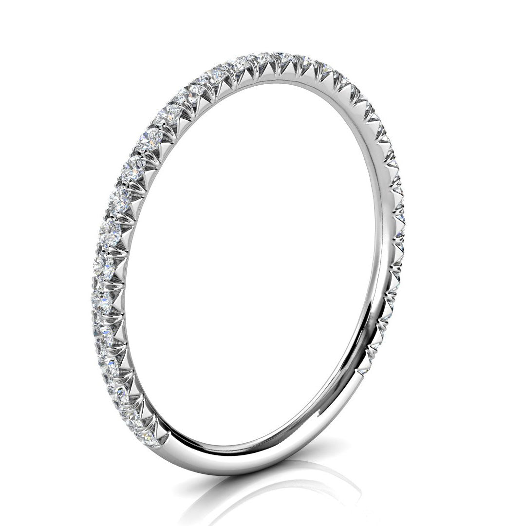 The Whisper: 1.2mm Micro-Pavé Lab-Grown Diamond Eternity Band in Premium Platinum Ring