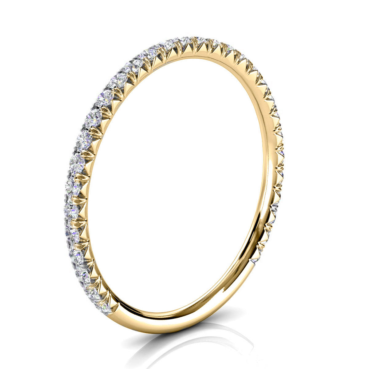 The Whisper: 1.2mm Micro-Pavé Lab-Grown Diamond Eternity Band in 18K Yellow Gold Ring